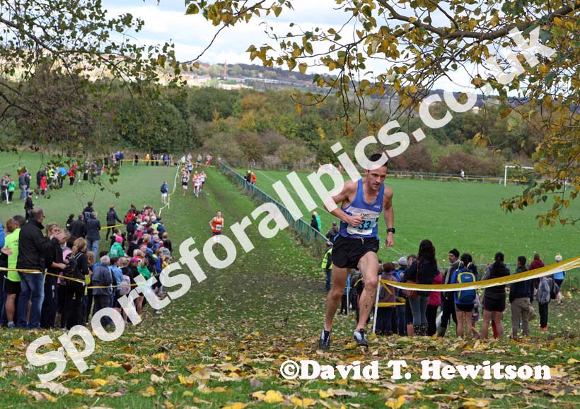 Adrian Whitwam (Morpeth) on his way to winning the senior mens North East Harrier League, Blaydon. Photo: David T. Hewitson/Sports for All Pics